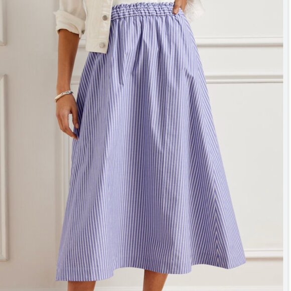 Talbots Dresses & Skirts - Talbots Women's Size Small Petite Blue/White Stripe Modern Poplin Midi Skirt